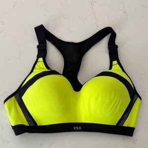 VSX Yellow and Black Sports Bra Moisture-Wicking Racerback